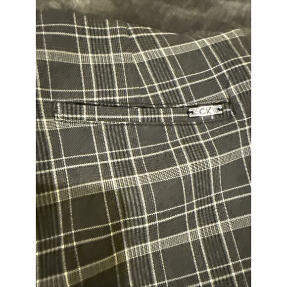 Calvin Klein-Womens Pants-Dark Gray Plaid Pull On Trouser-Preppy-Size 2 - Picture 11 of 15